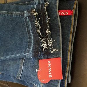 Spanx distressed denim leggings